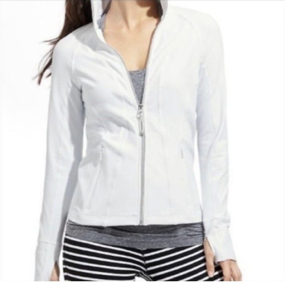 Athleta White Tailored Jacket with Notched Lapels